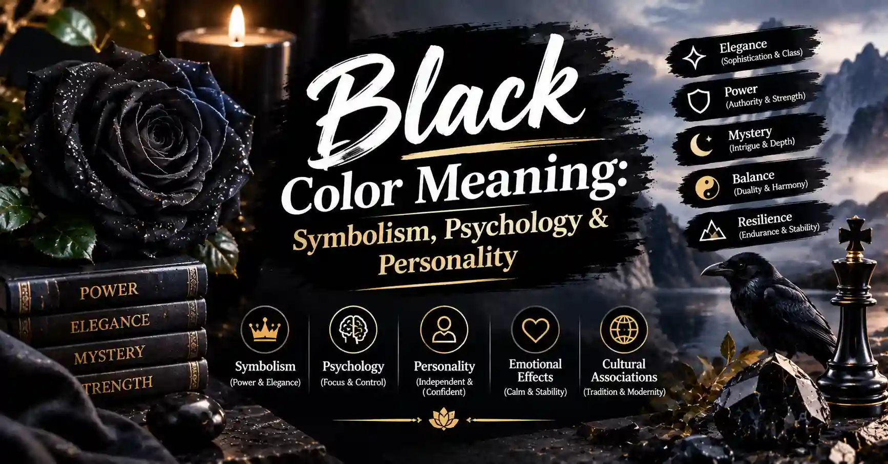 Black color meaning, symbolism, psychology, and personality traits