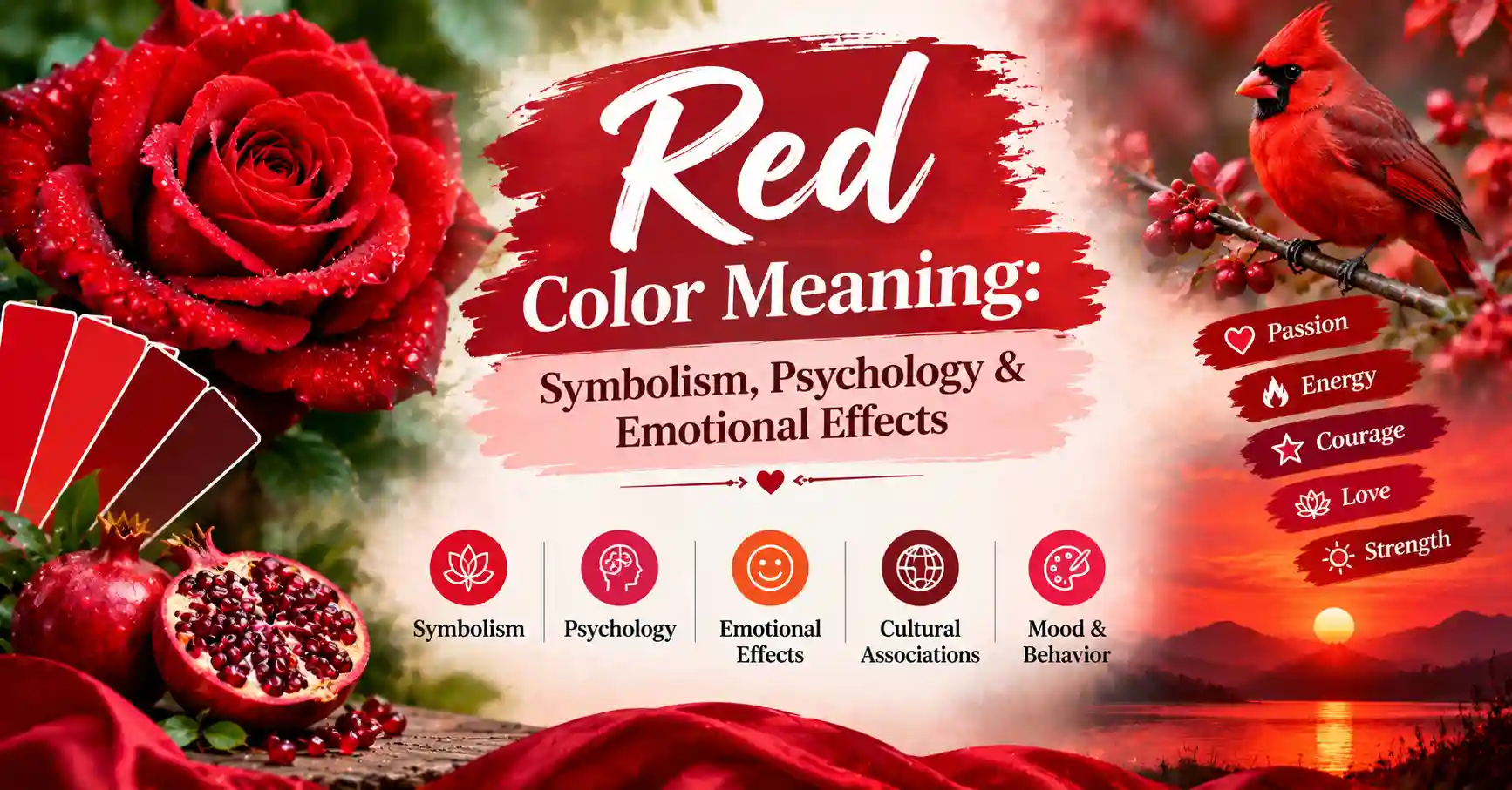 Red color meaning, symbolism, psychology, and emotional effects